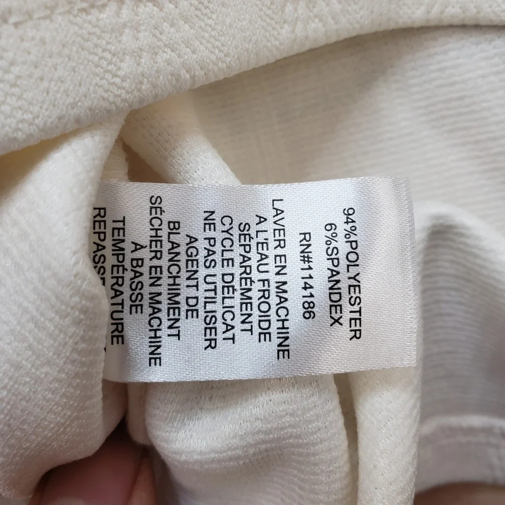 Thomas Sterling Mens Quarter Zip Pullover Mens M Cream White Performance Stretch